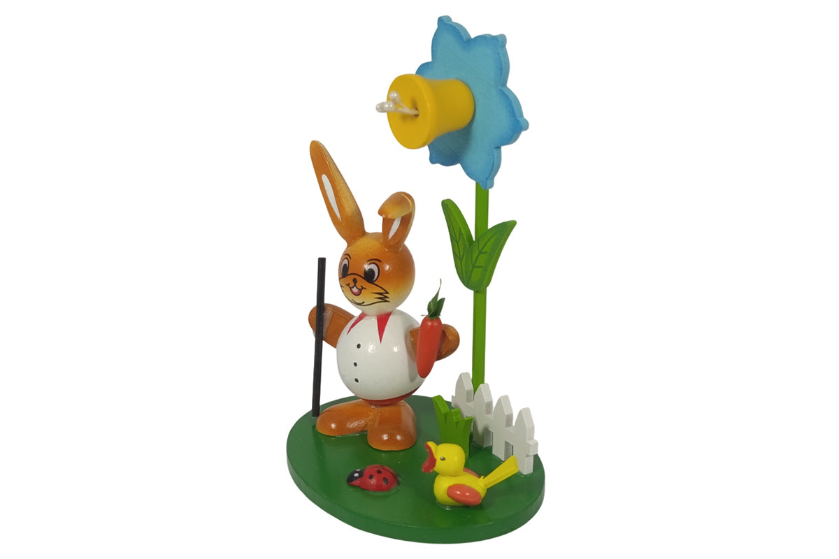 Schulte Kugelhase mit Blume weiss mit Karotte Osterdekoration