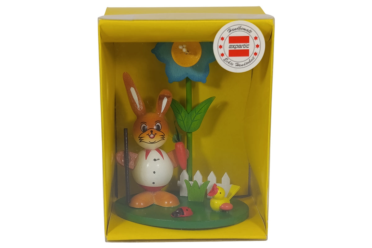 Schulte Kugelhase mit Blume weiss mit Karotte Osterdekoration