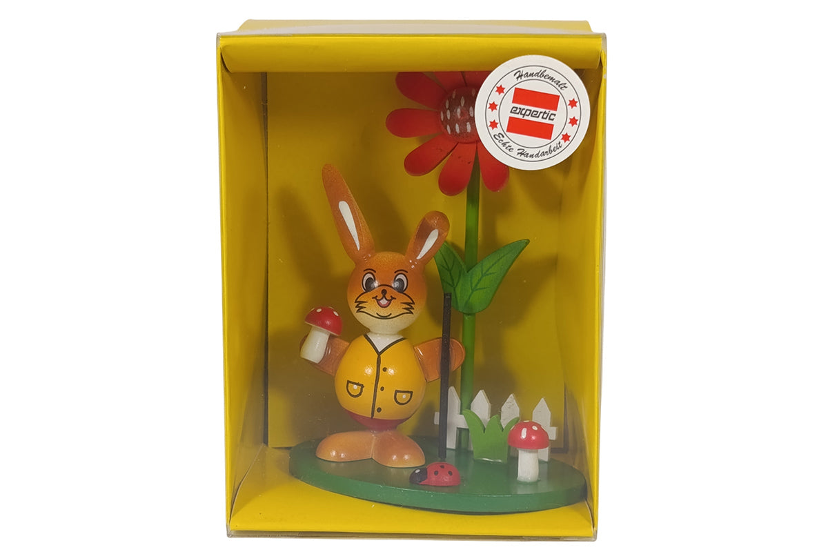 Schulte Kugelhase mit Blume gelb mit Pilz Osterdekoration