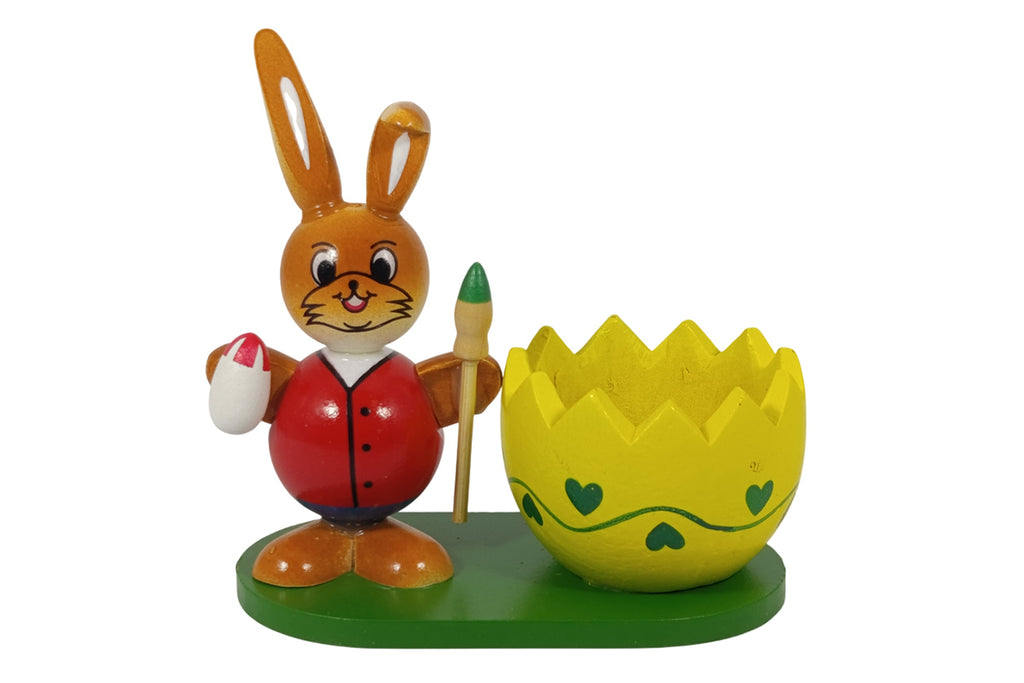 Schulte Kugelhase mit gelben Eierbecher und Ei Osterdekoration