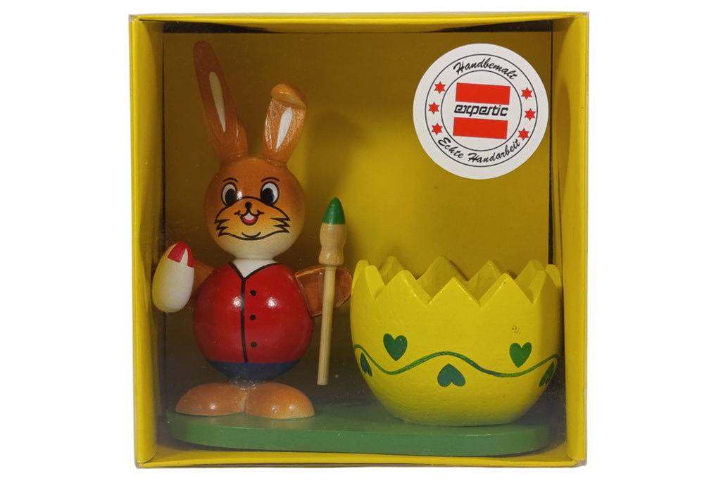 Schulte Kugelhase mit gelben Eierbecher und Ei Osterdekoration