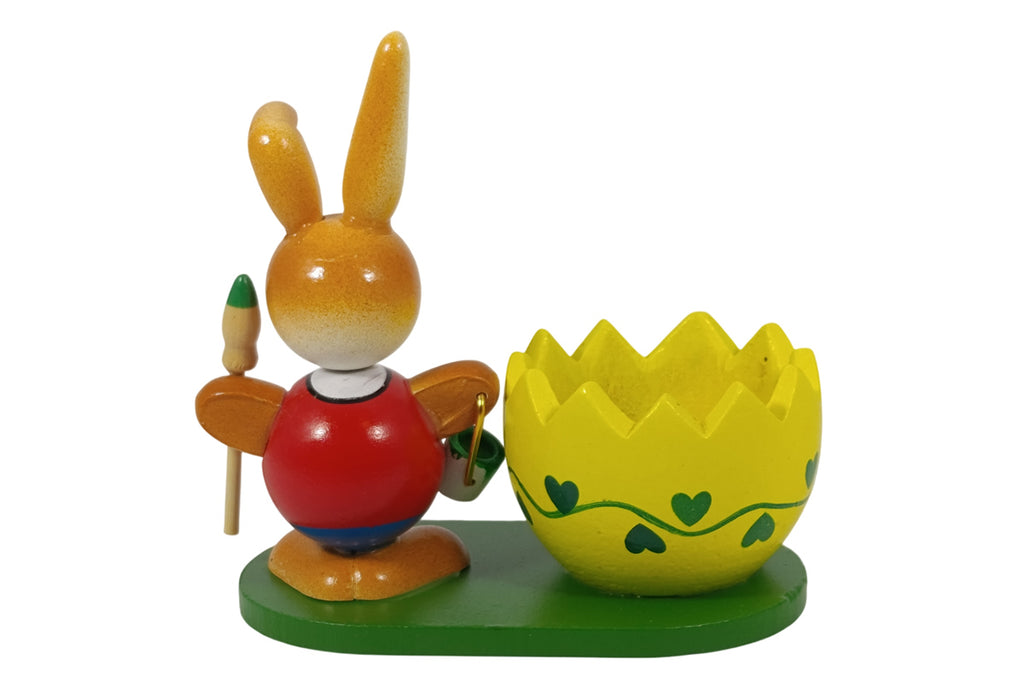 Schulte Kugelhase mit gelben Eierbecher und Farbeimer Osterdekoration