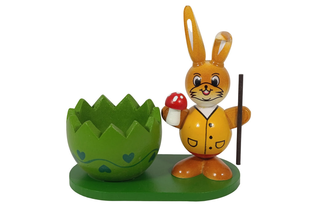 Schulte Kugelhase mit grünem Eierbecher und Pilz Osterdekoration