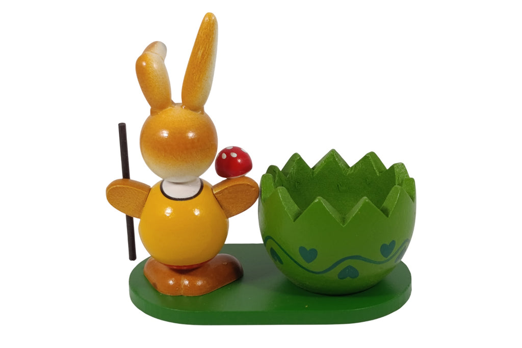Schulte Kugelhase mit grünem Eierbecher und Pilz Osterdekoration