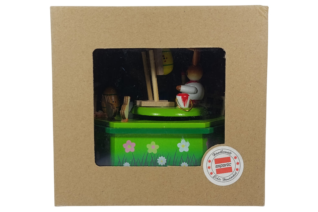Boîte à musique de Pâques Schulte, chevalet lapin, hexagonale, décoration de Pâques
