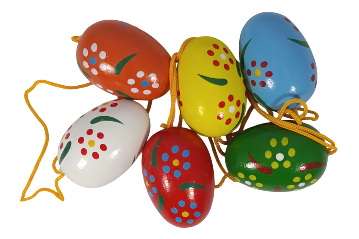 Décorations de sapin de Noël Schulte, œufs colorés à pois (lot de 6), décoration de Pâques