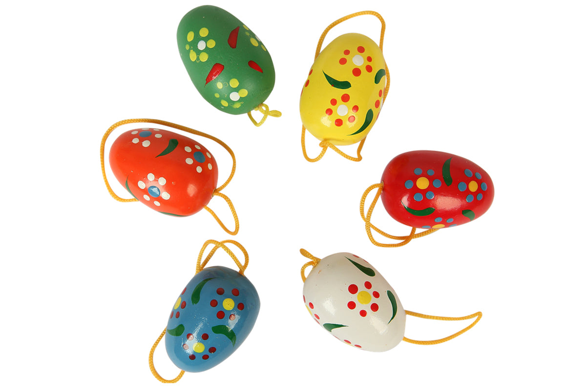 Décorations de sapin de Noël Schulte, œufs colorés à pois (lot de 6), décoration de Pâques