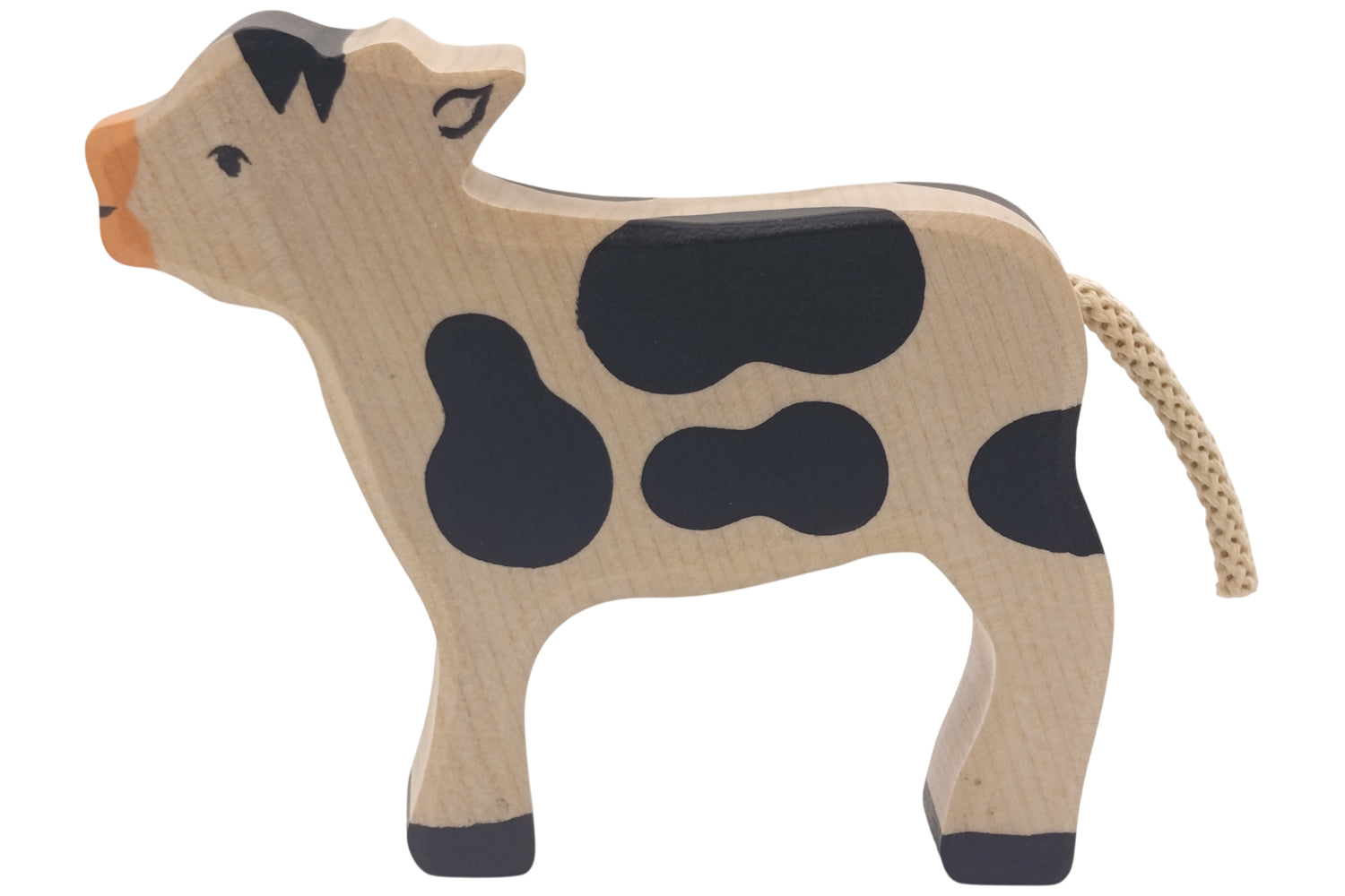 Holztiger Kalb stehend schwarz/weiß