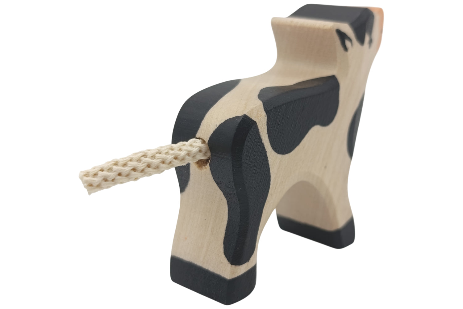 Holztiger Kälbchen stehend schwarz/weiß