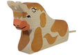 Holztiger Stier liegend braun