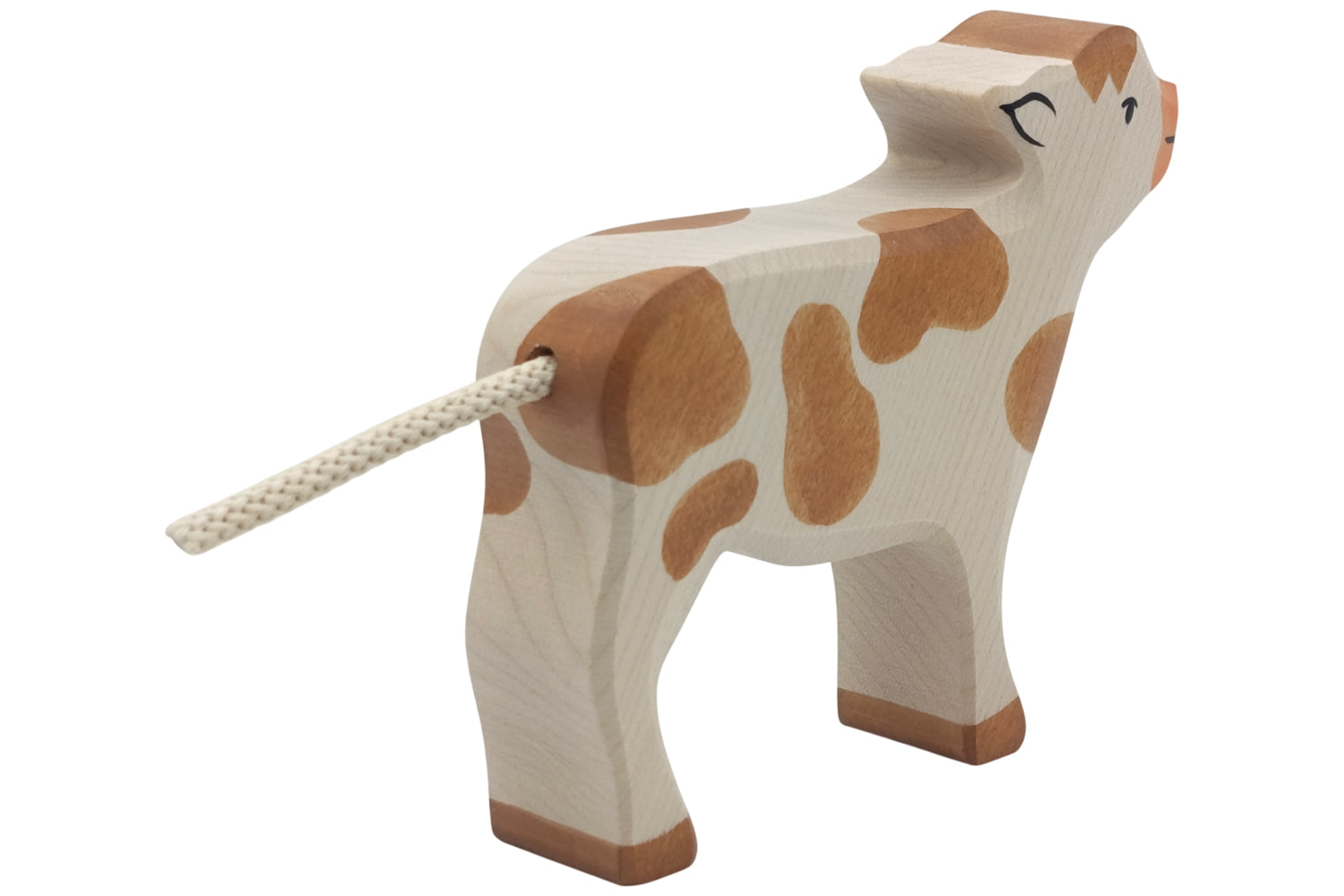 Holztiger Kalb braun stehend