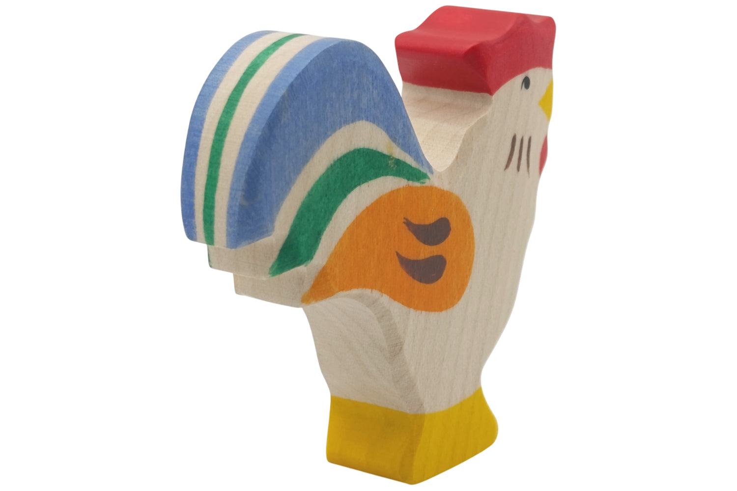 Holztiger Hahn bunt