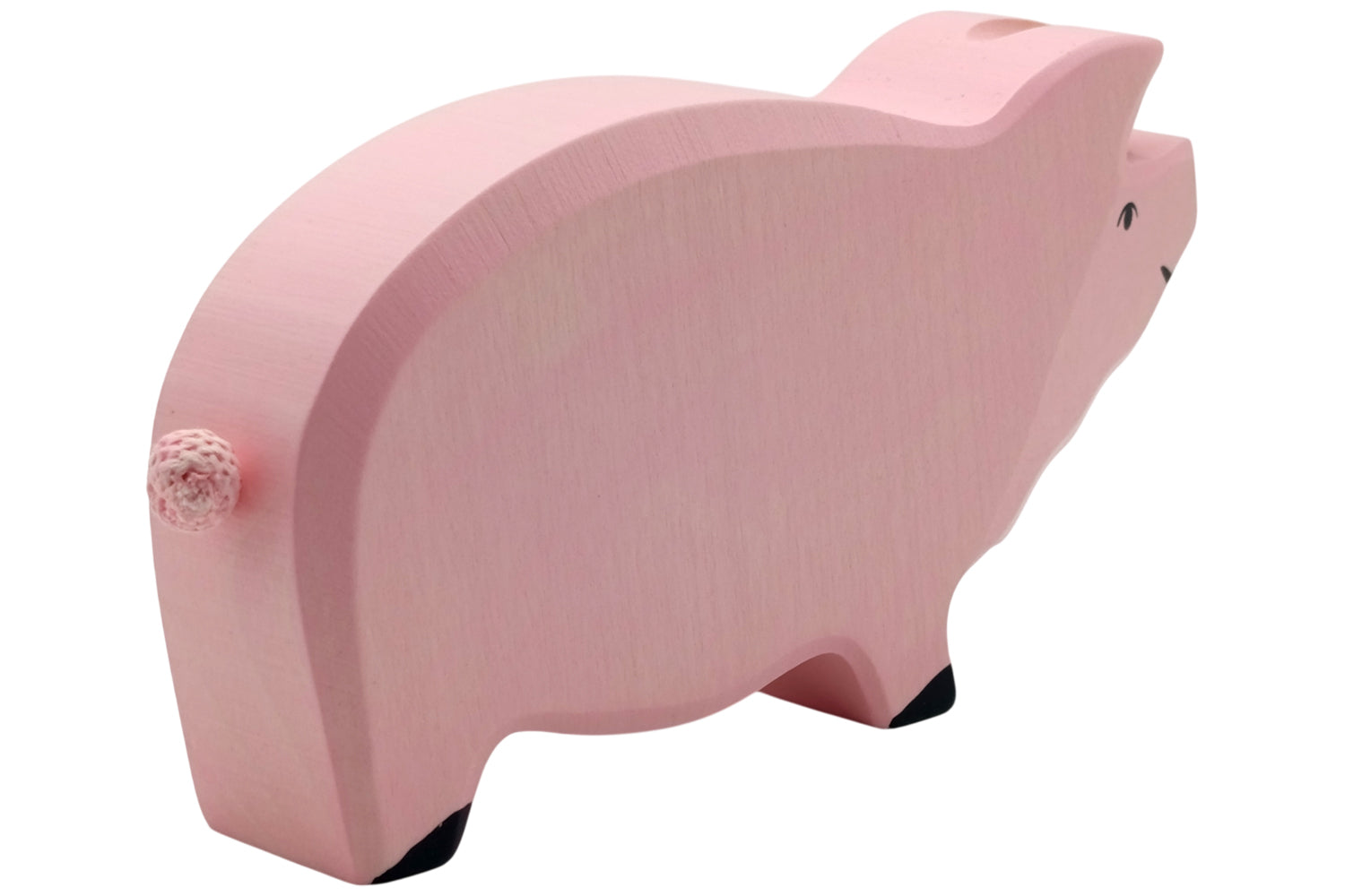 Holztiger Eber Schwein rosa