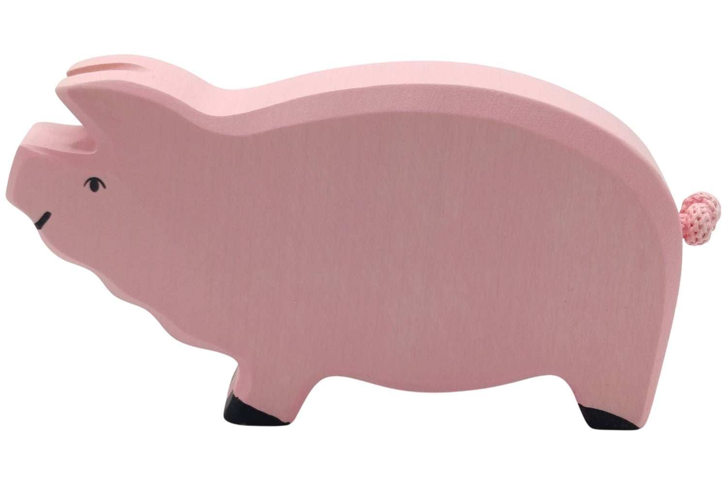 Holztiger Eber Schwein rosa
