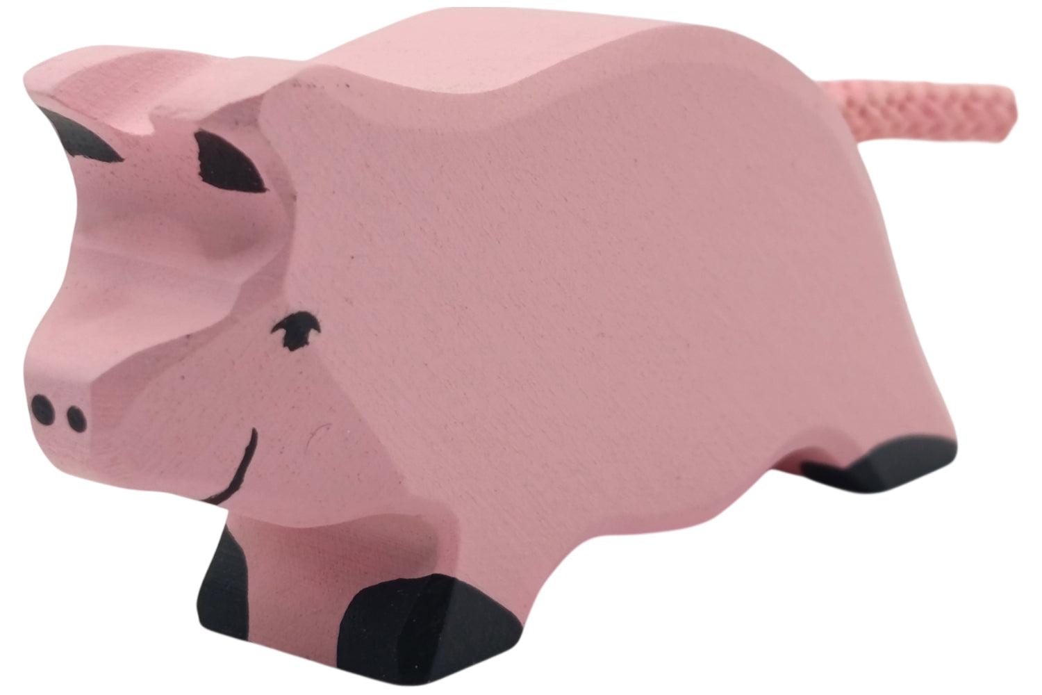 Holztiger Ferkel laufend rosa