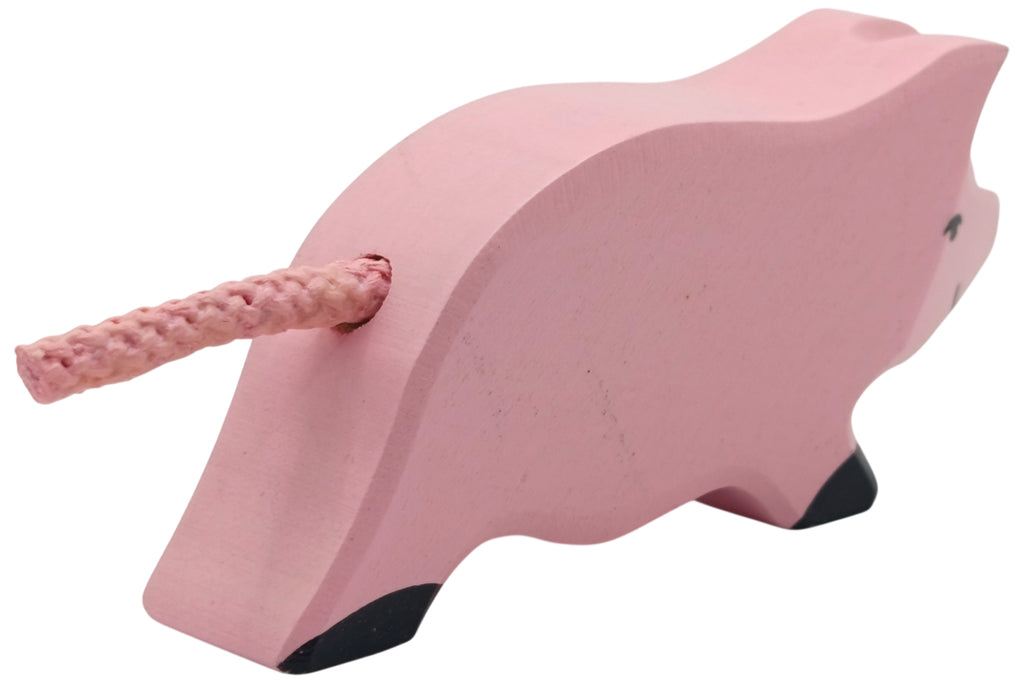 Holztiger Ferkel laufend rosa