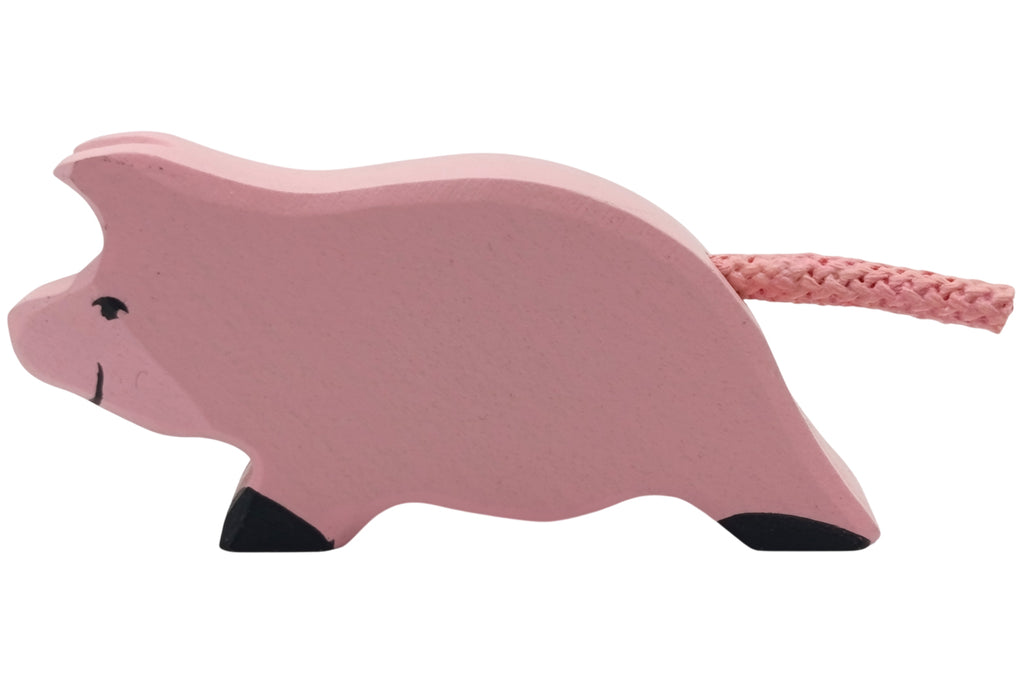 Holztiger Ferkel laufend rosa