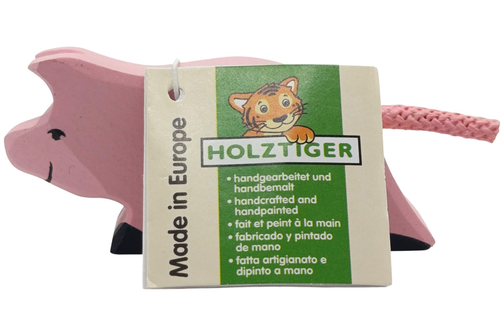 Holztiger Ferkel laufend rosa