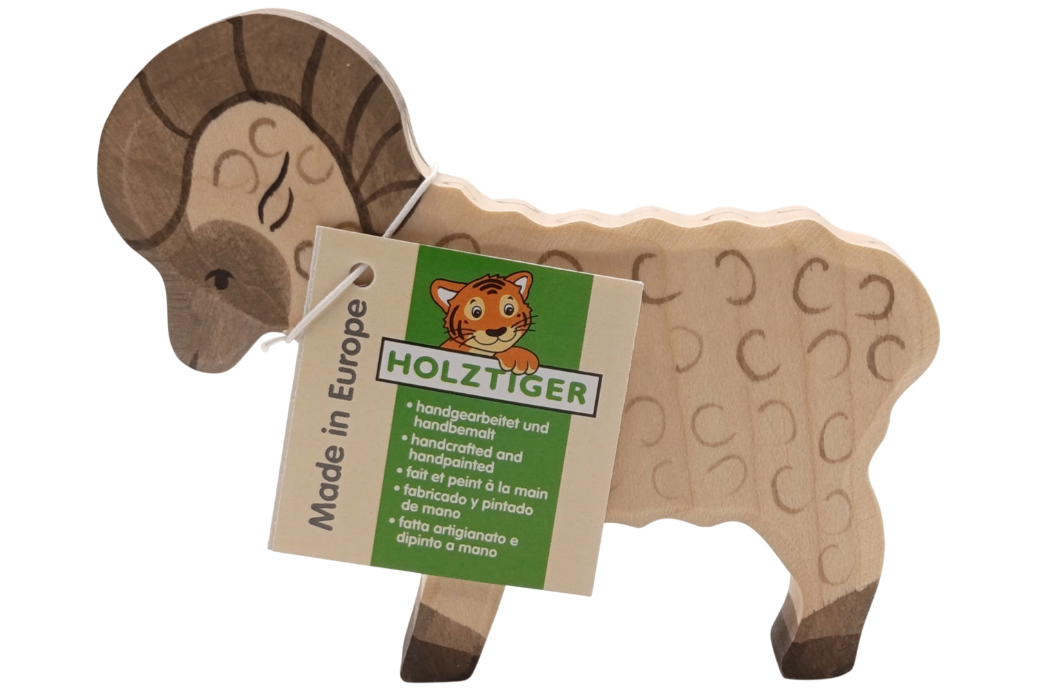Holztiger Widder Schaf