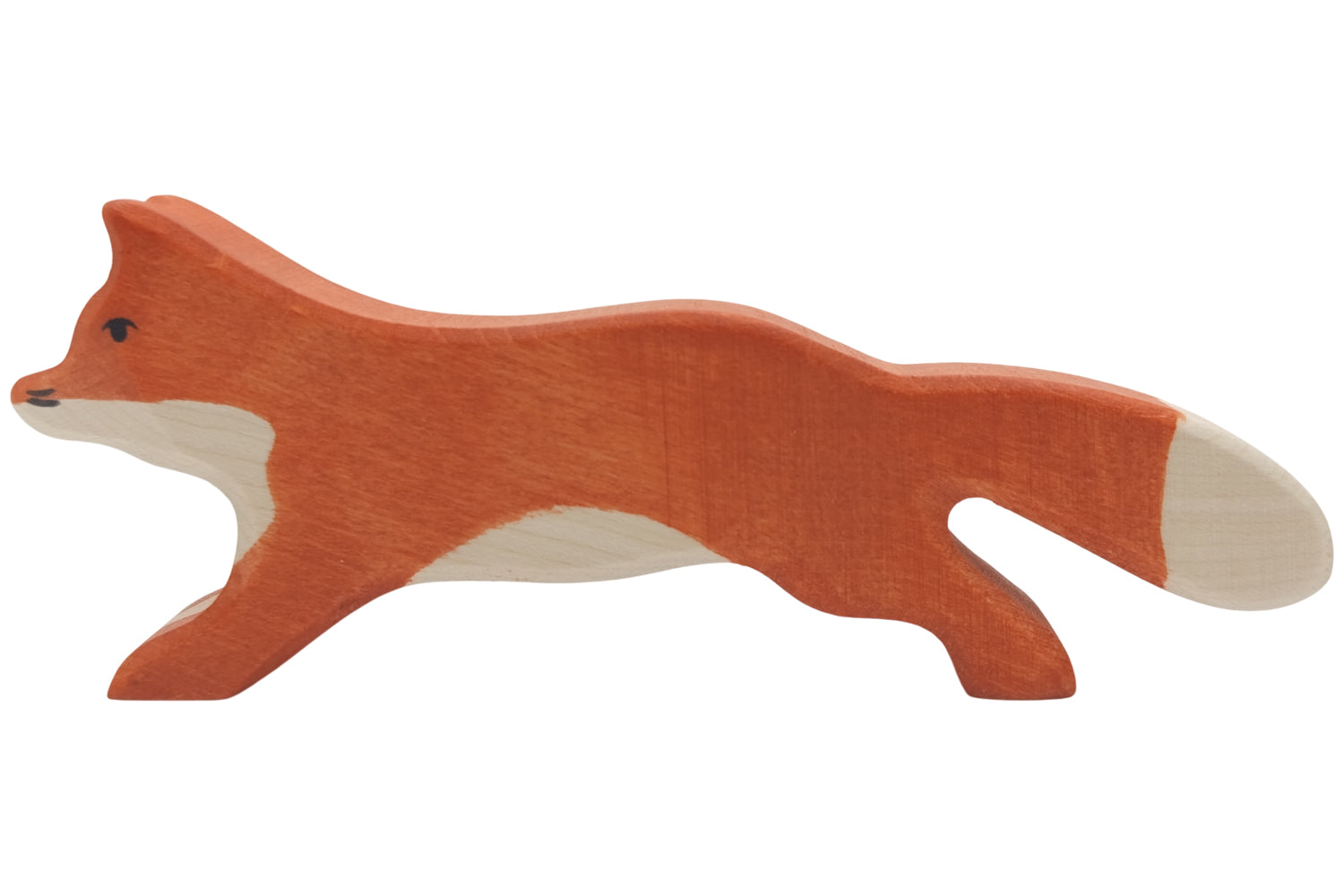 Holztiger Fuchs rot laufend
