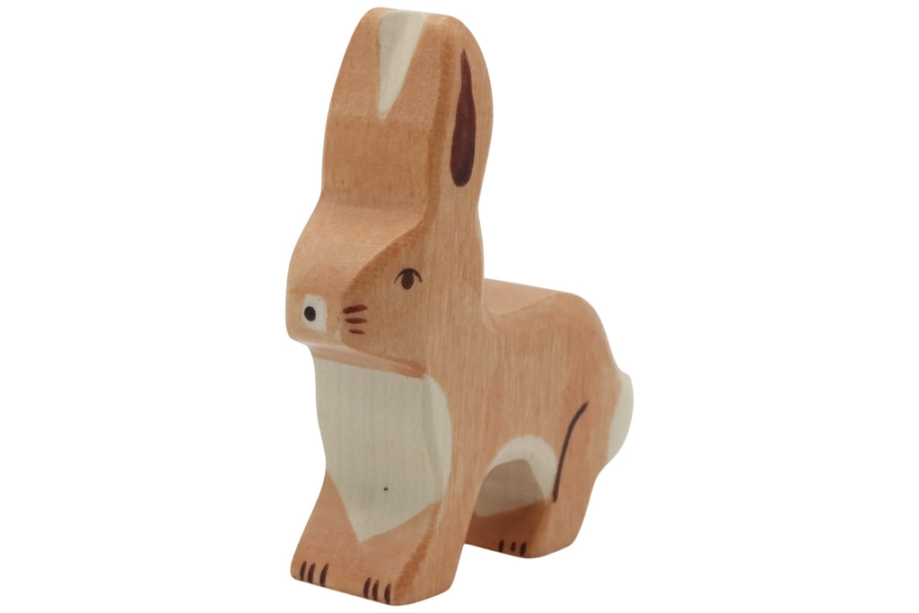 Holztiger Hase Ohren hoch