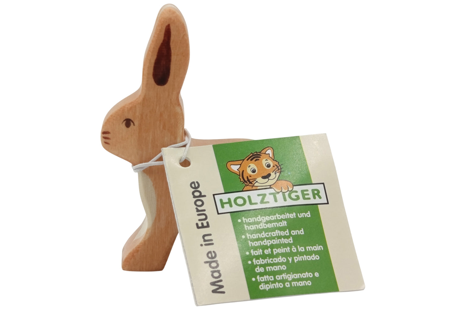 Holztiger Hase Ohren hoch