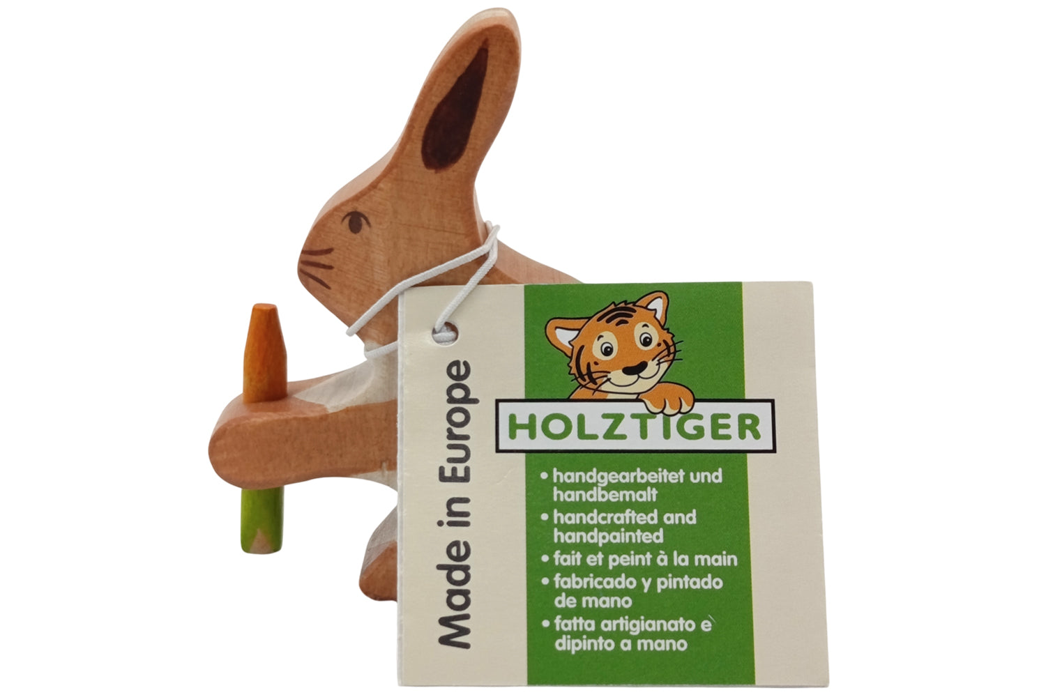 Holztiger Hase mit Karotte