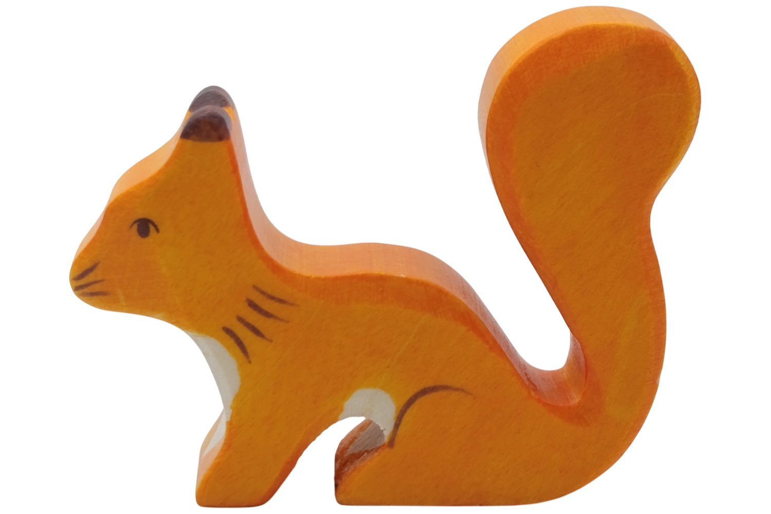 Holztiger Eichhörnchen orange stehend