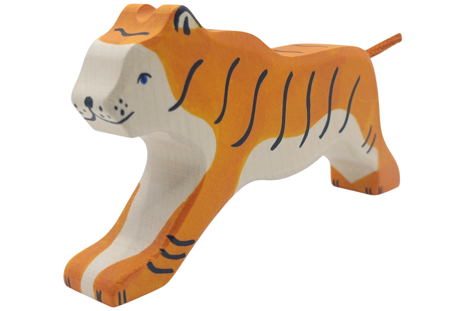 Holztiger Tiger groß laufend