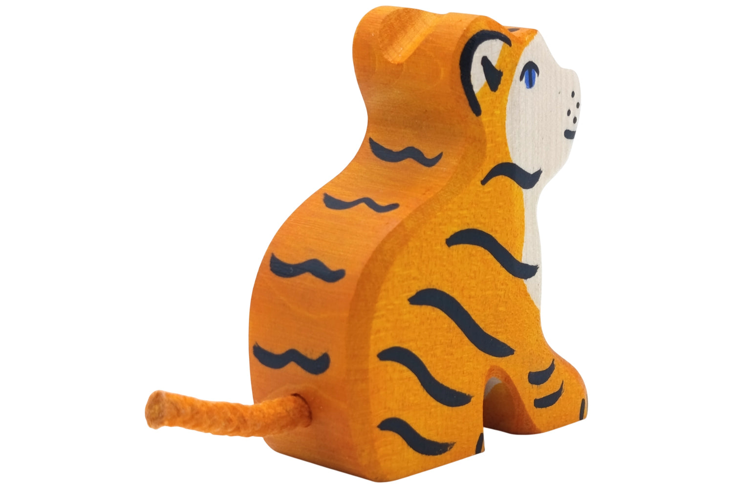 Holztiger Tiger klein sitzend