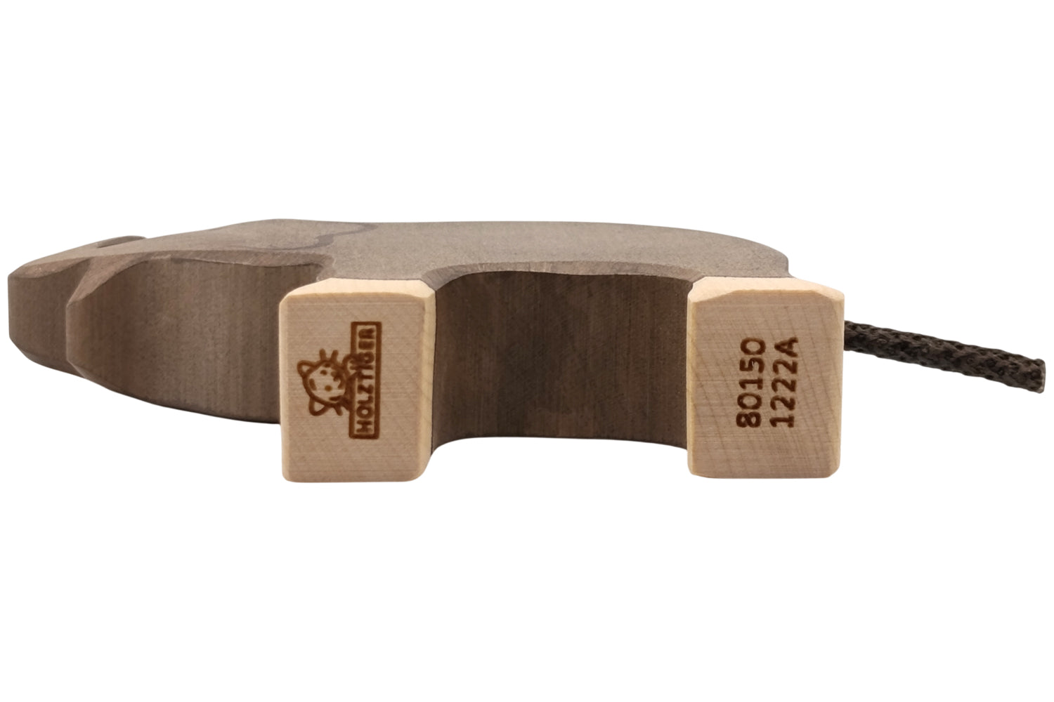 Holztiger Elefant klein Rüssel hoch