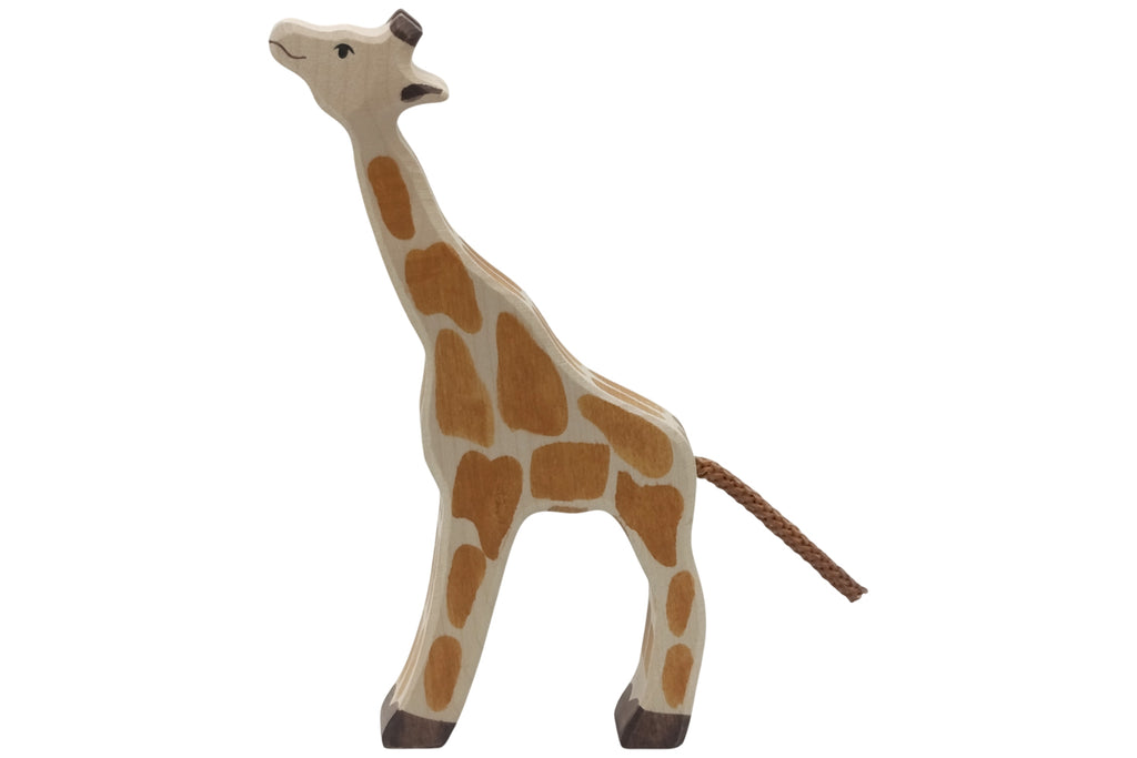 Holztiger Giraffe klein fressend