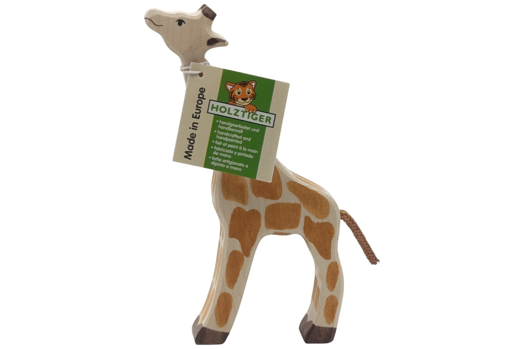 Holztiger Giraffe klein fressend