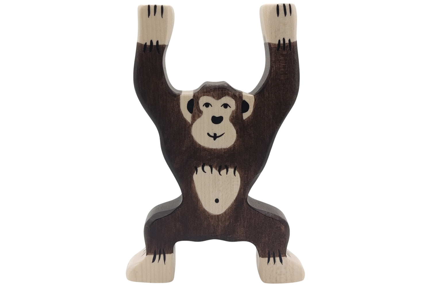 Holztiger Schimpanse stehend