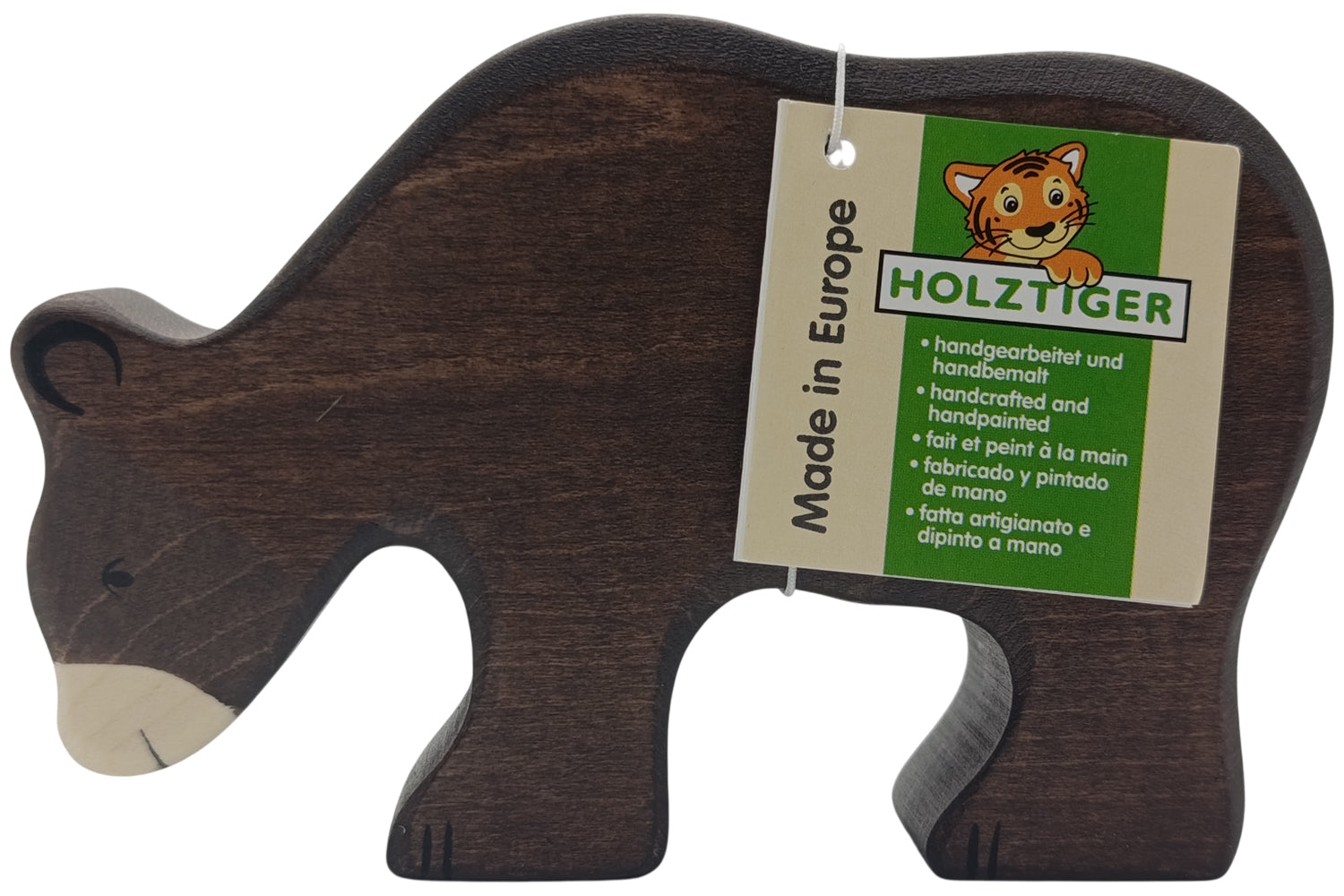 Holztiger Braunbär fressend