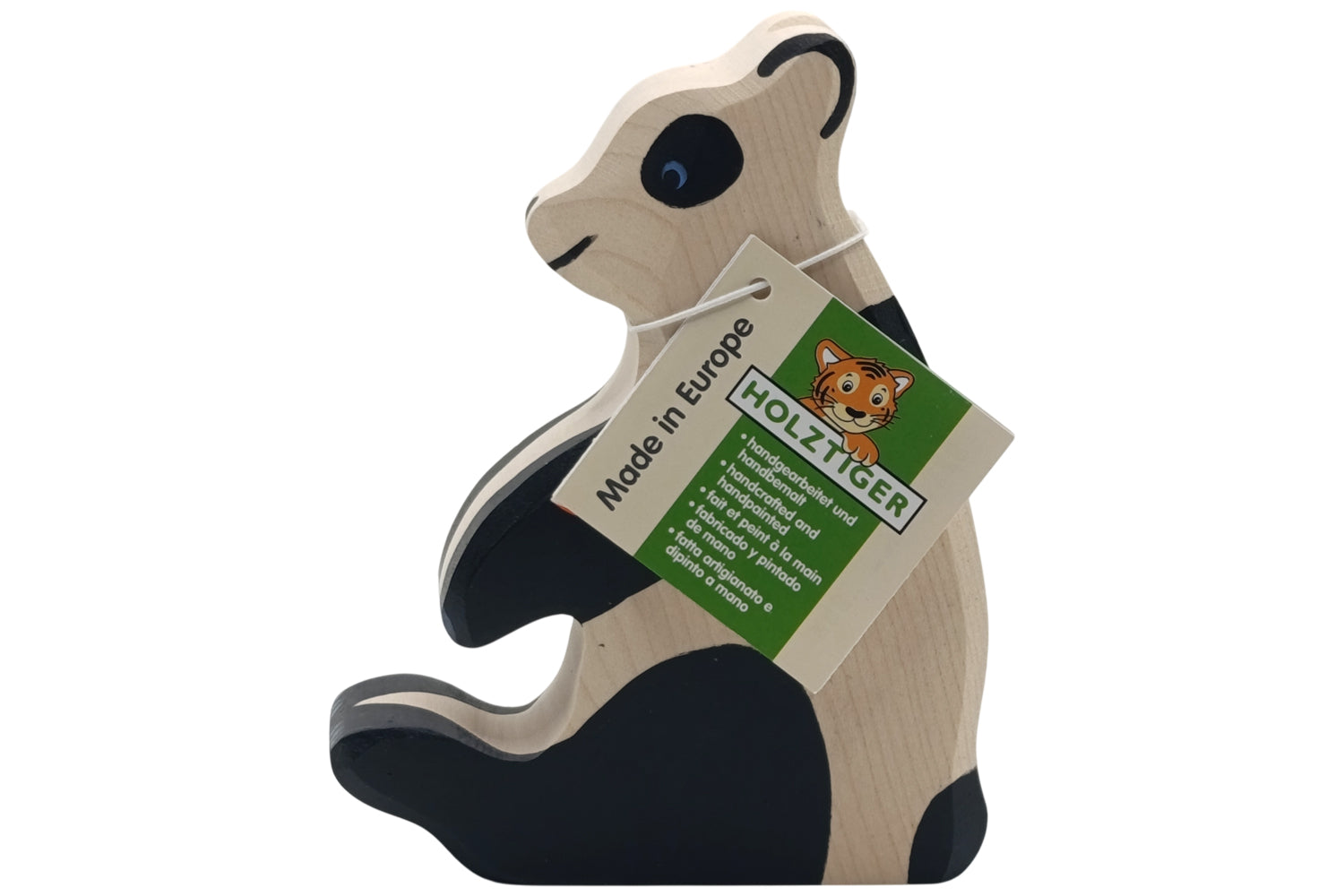 Holztiger Pandabär sitzend
