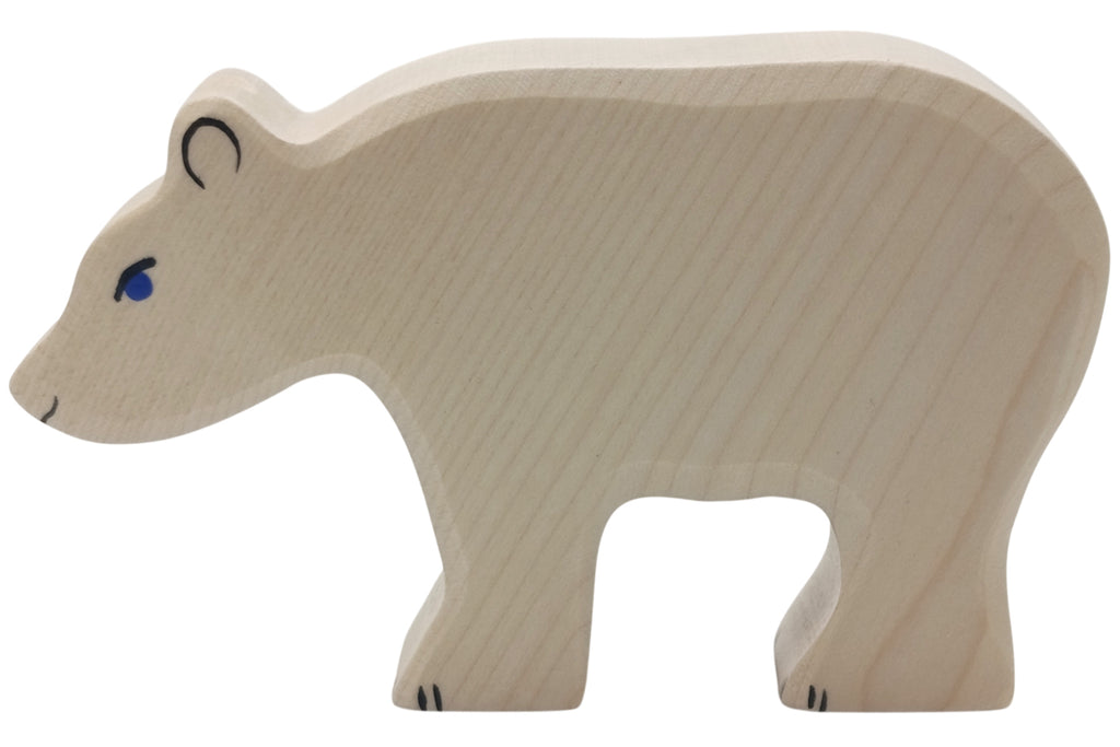 Holztiger Eisbär fressend