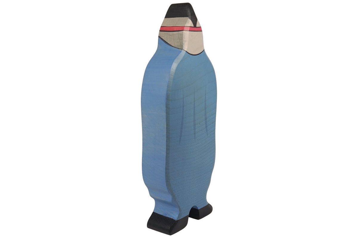 Holztiger Ritter mit blauem Mantel