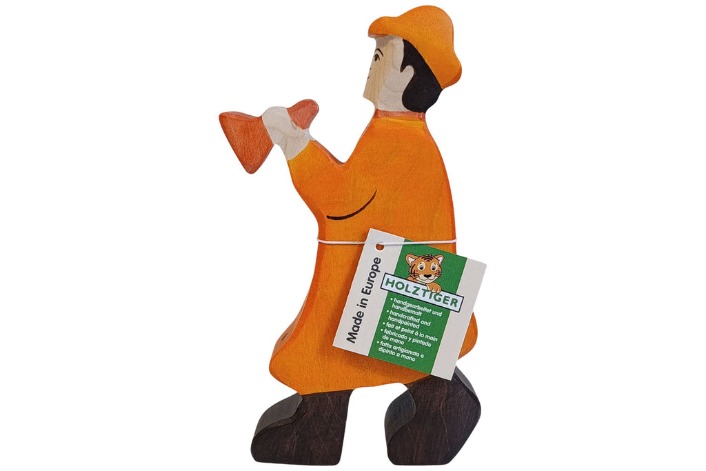 Holztiger Figur Hirte mit Flöte
