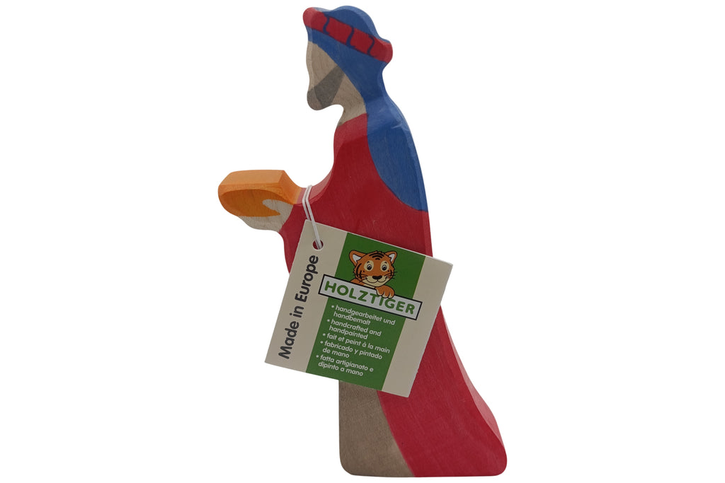 Holztiger Krippenfigur Caspar