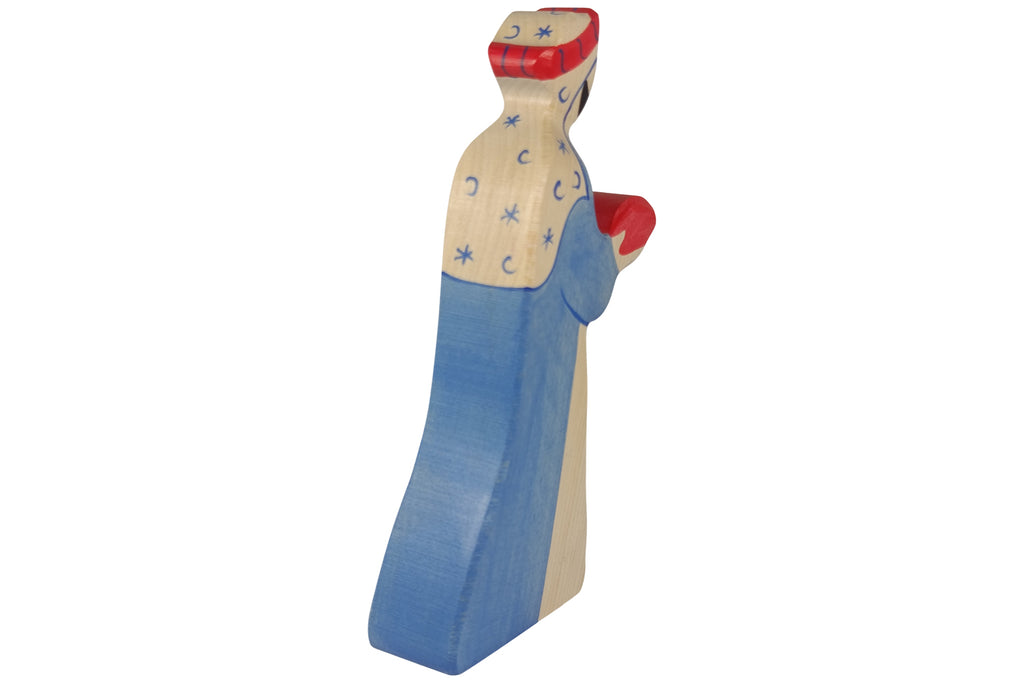 Holztiger Krippenfigur Melchior 2 violett