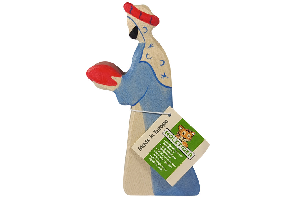 Holztiger Krippenfigur Melchior 2 violett