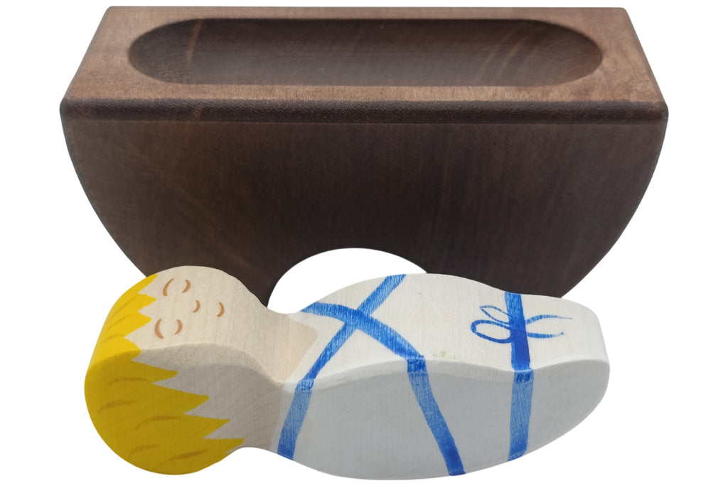 Holztiger Krippenfigur Jesuskind