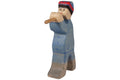 Holztiger Krippenfigur Hirte mit Flöte 2