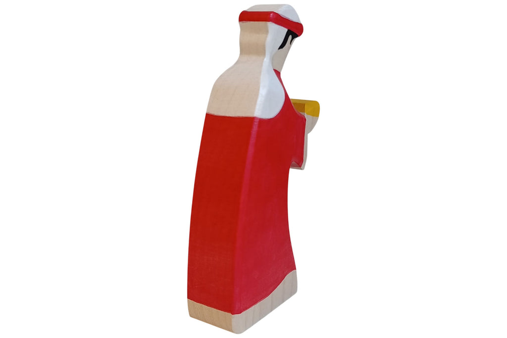 Holztiger Krippenfigur Caspar 3 rot