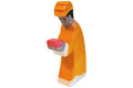 Holztiger Krippenfigur Melchior 3 orange