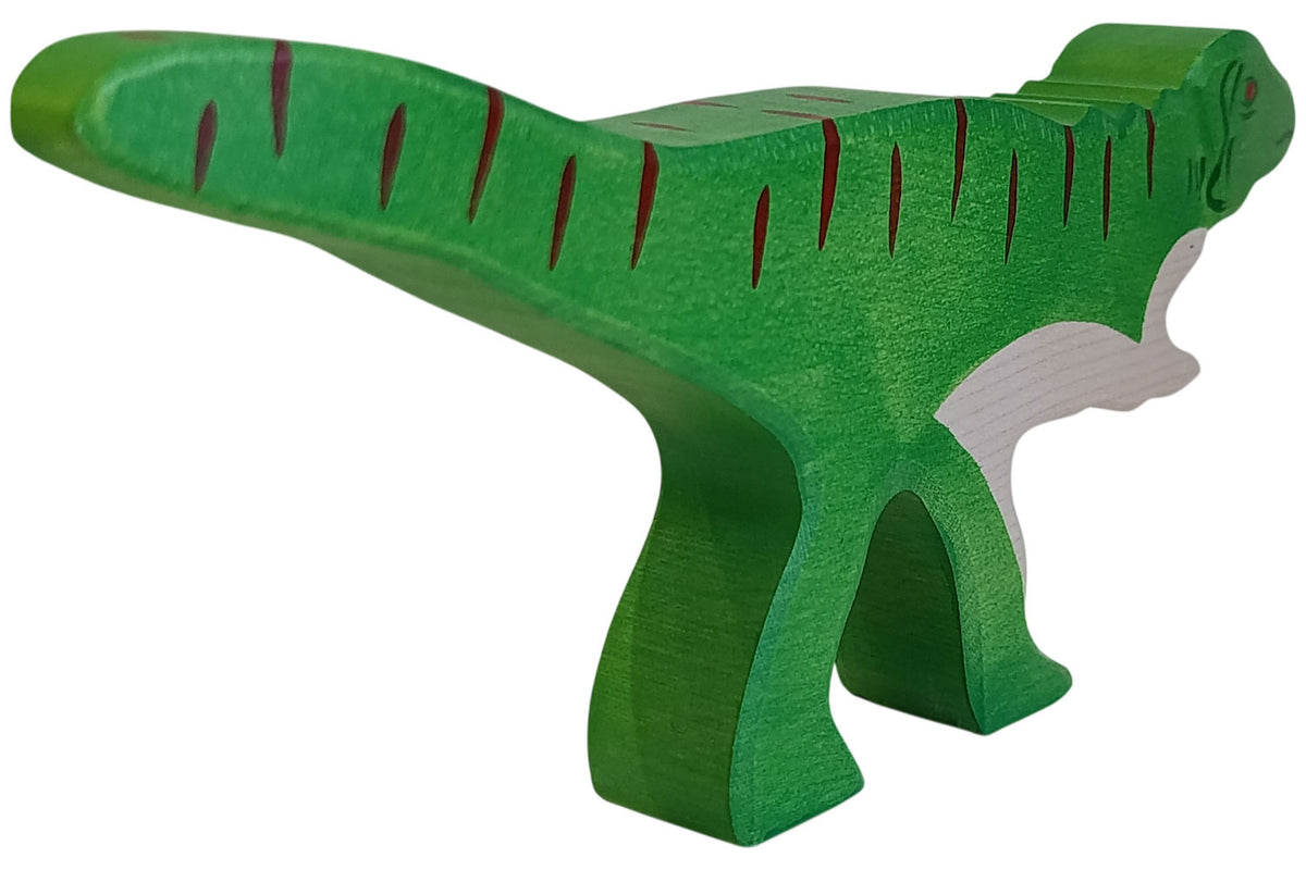 Holztiger Allosaurus grün