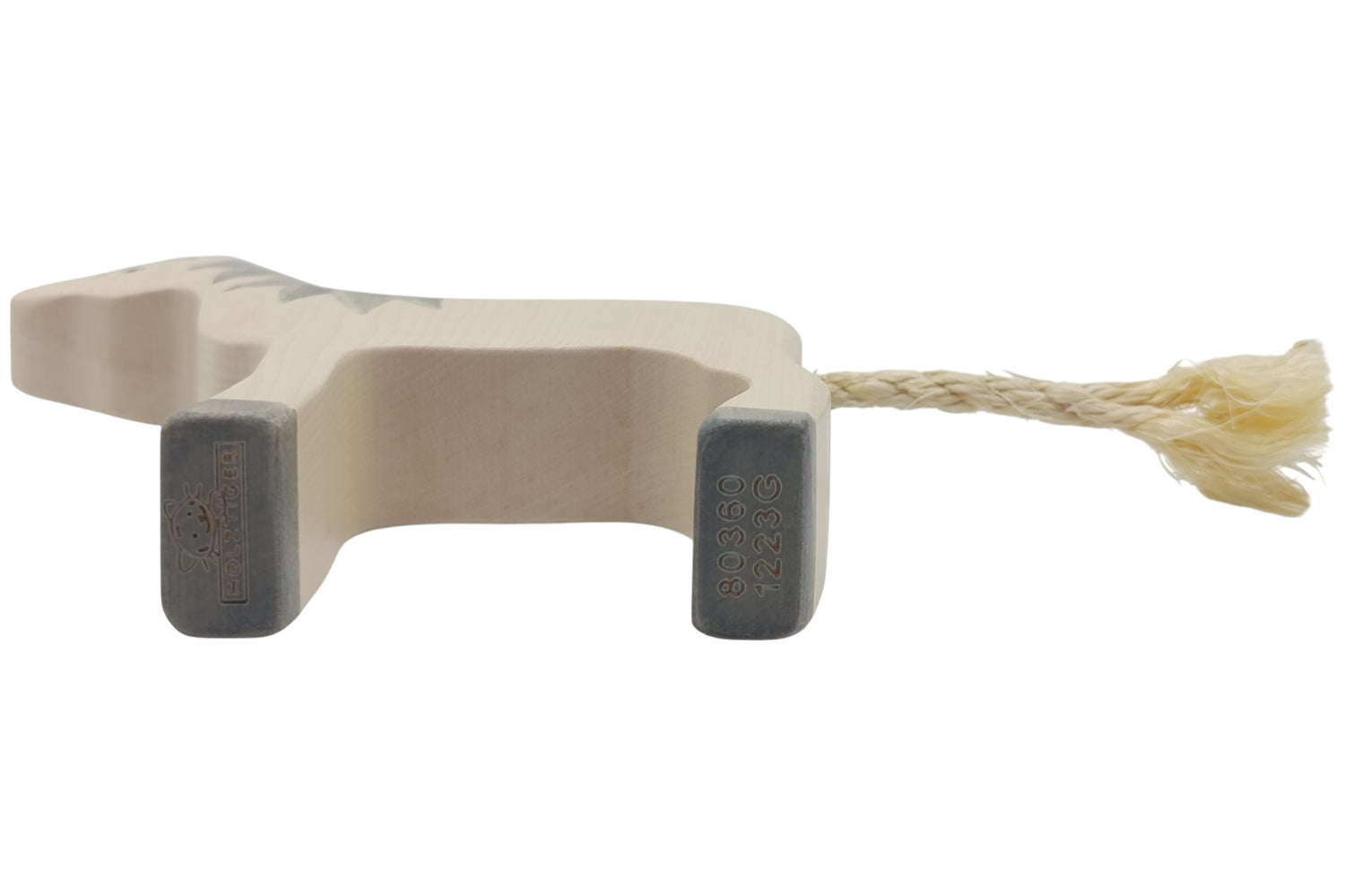 Holztiger Pferd stehend mit graue Mähne
