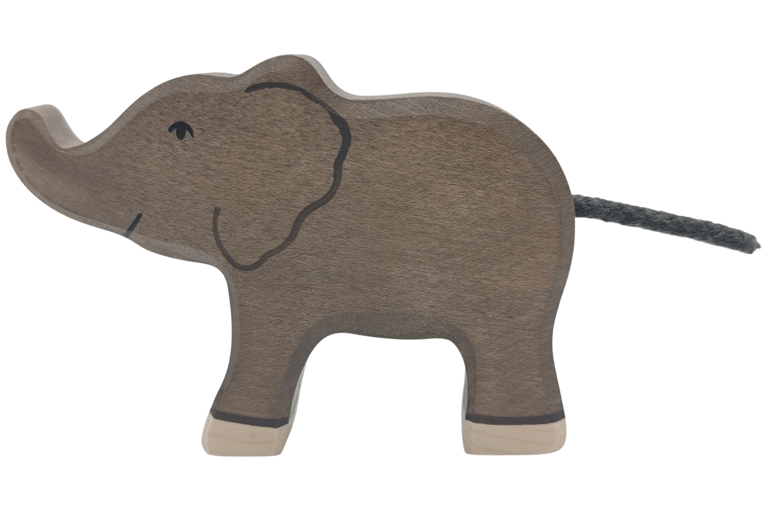 Holztiger Elefant klein Rüssel hoch