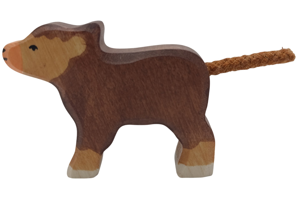 Holztiger Schottisches Hochland-Kalb